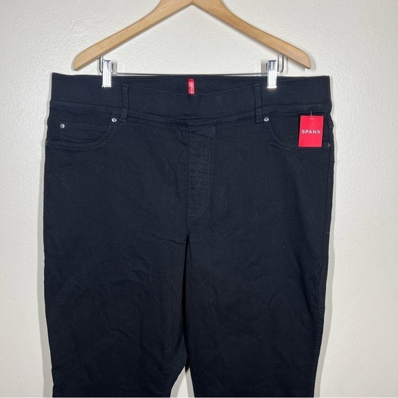 SPANX Womens Ankle Skinny Jeans Clean Black Pull On Jeggings Plus Size 3X - Picture 2 of 8